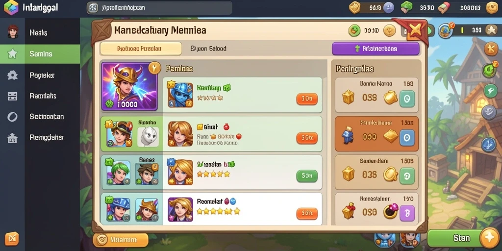 Leaderboards yang menunjukkan peringkat pemain di seluruh dunia.