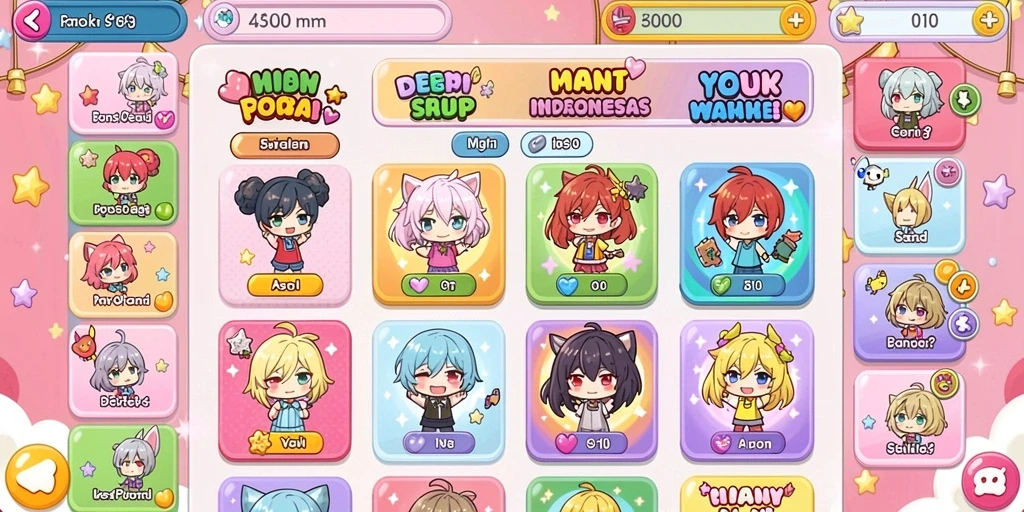 Screenshot memperlihatkan interaksi antara pemain di dalam game.
